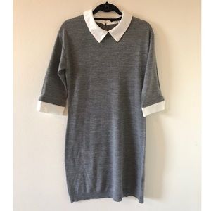 HARVÉ BENARD - COLLARED MIDI SWEATER DRESS - LARGE